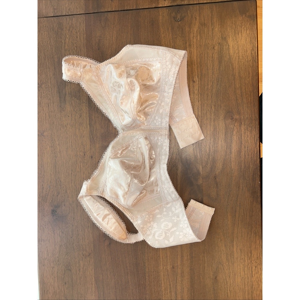 Playtex 18 Hour Wireless Bra Size 38C Nude Beige‎ Floral Jacquard Style 4693